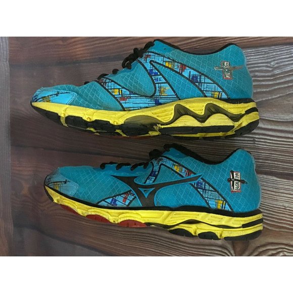 Mizuno Shoes - Mizuno Wave Inspire 10th Anniversary Blue & Yellow Women's Size W8 Running Shoes